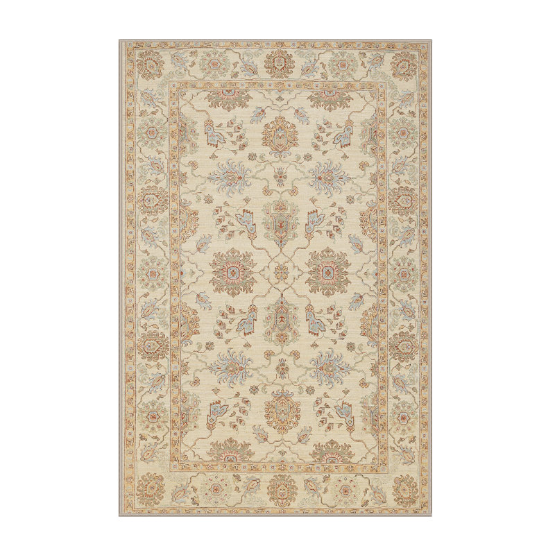 Tapis brun clair/brun/bleu Adorian, Rectangle 5 pi x 7 pi
