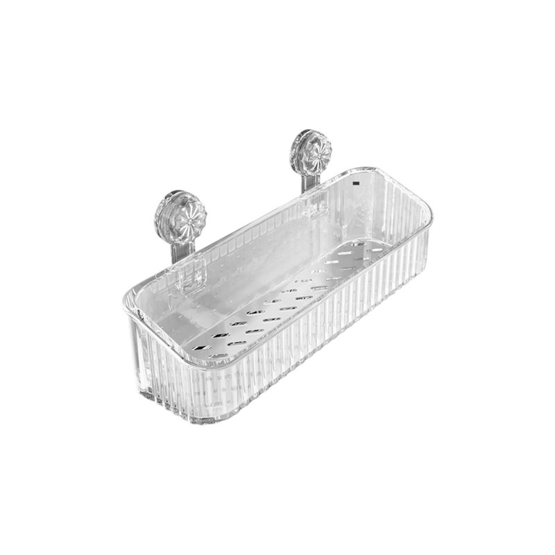 Étagère de salle de bain moyenne à ventouse, Clear