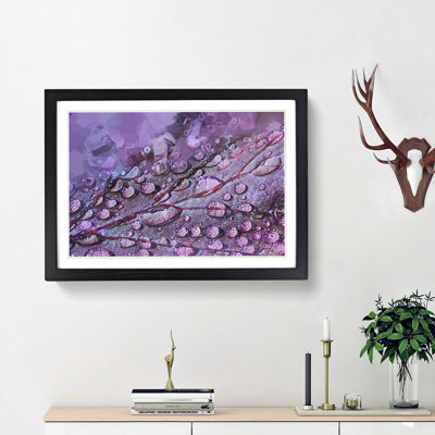 Dewdrops upon a Lilac Leaf in Abstract - Picture Frame Graphic Art Print
