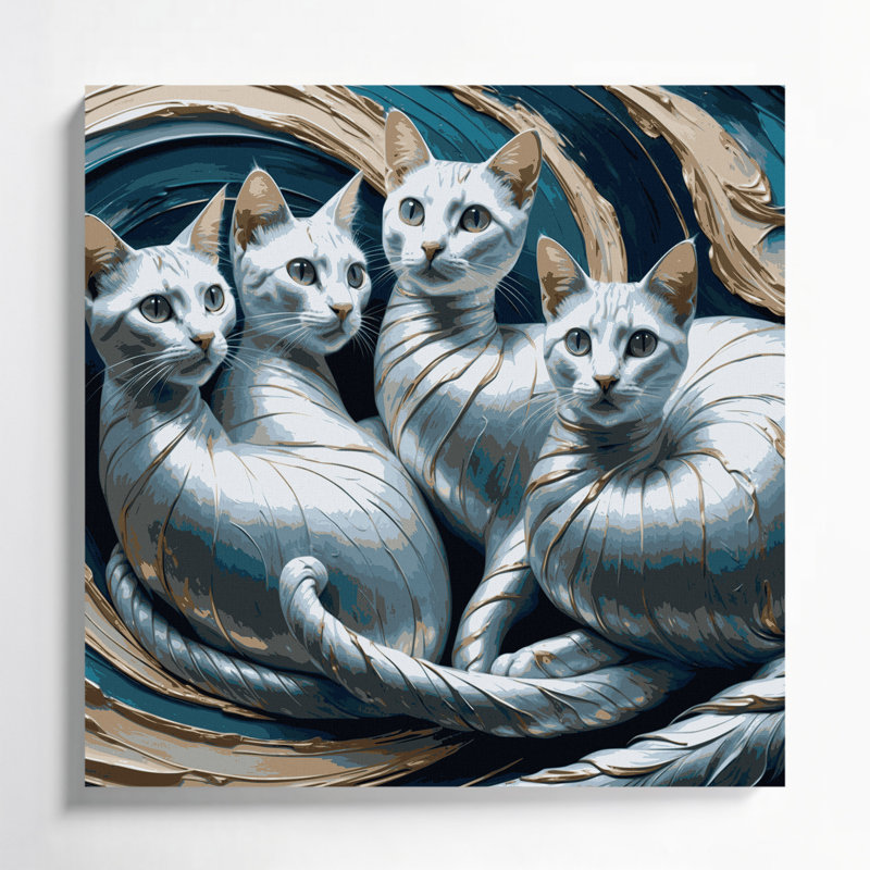 Cats Korat Gray Canvas Wall Art