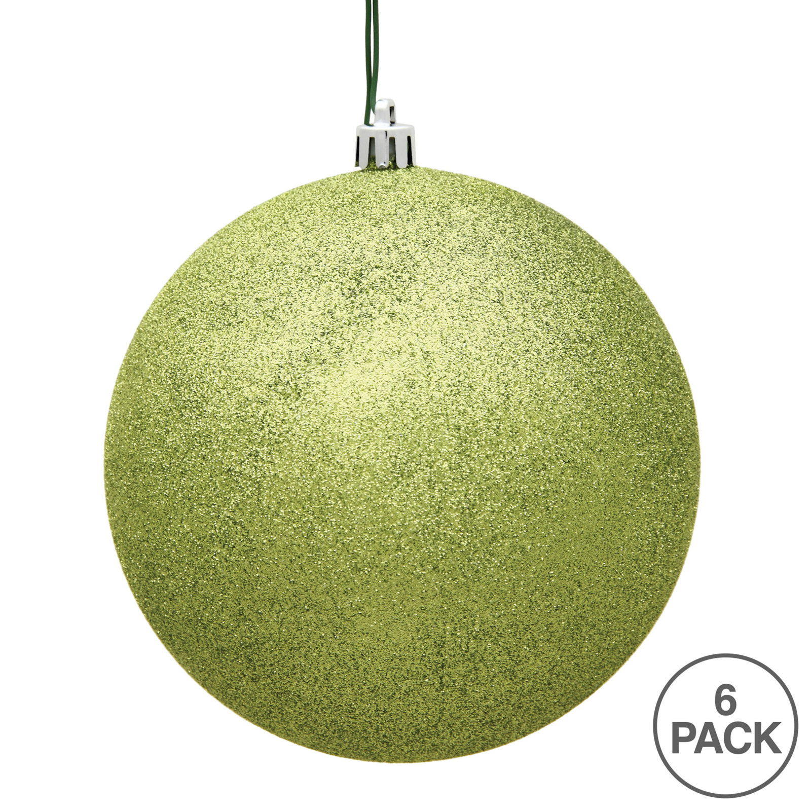 Holiday Décor Ball Ornament, 4" H x 4" W x 4" D, Lime