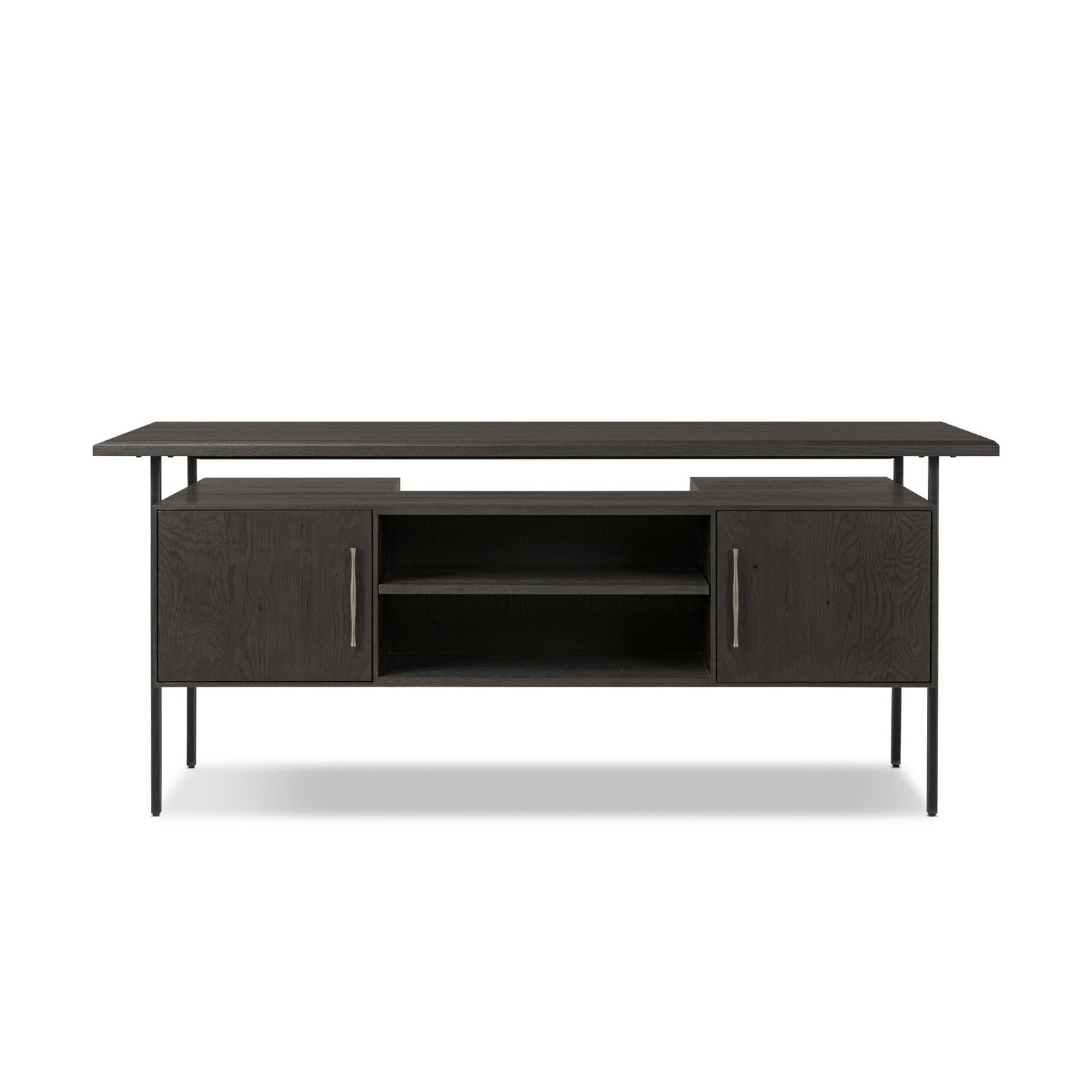 Computer Desk, Charcoal Oak/Black