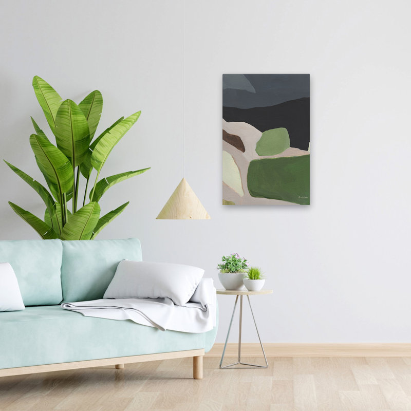 Night Vision - Abstrait beige noir gris, H 24 po x l 16 po