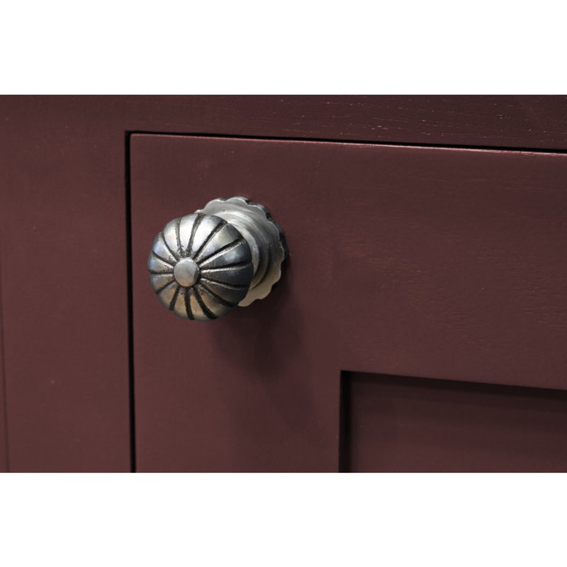 Flower Round Knob, Natural Smooth, 3.2cm