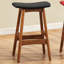 Tabourets de bar en bois massif et similicuir de style moderne du milieu du siècle-12512885