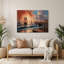 Coastal Harbor Scene, art mural en métal brun-2017198811