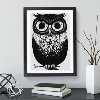 Owl Monochrome No.3 - Framed Print