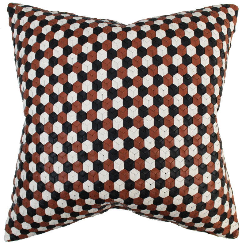Geometric Feather Throw Pillow