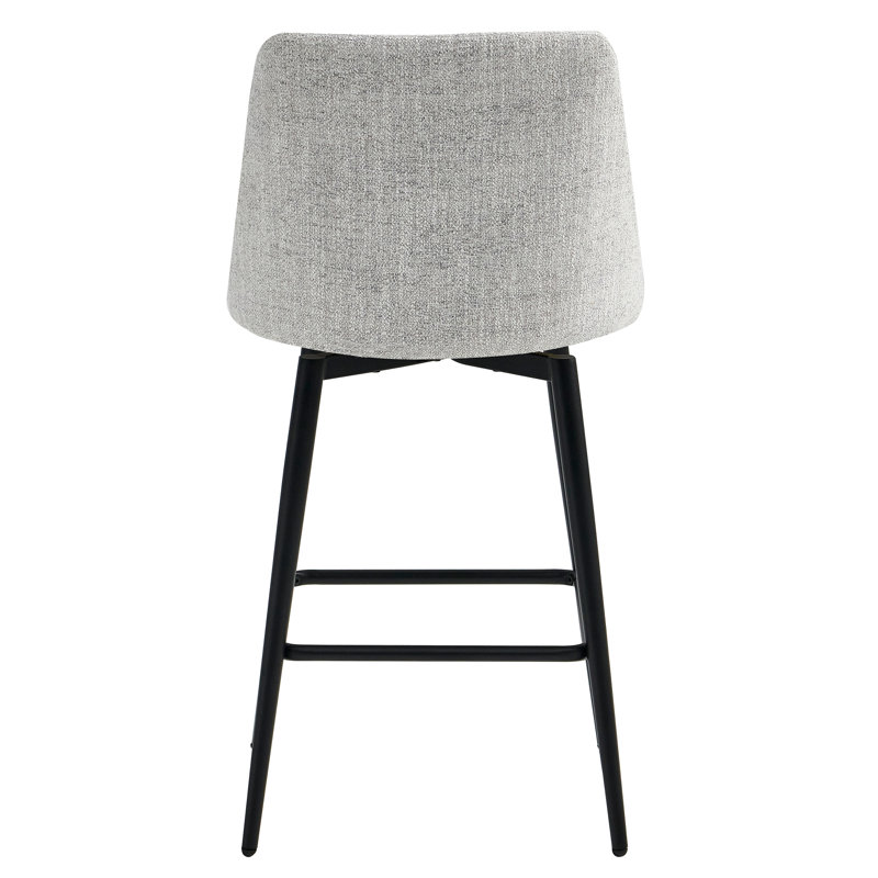 Tabouret pivotant Betzalel (ensemble de 4) - 100% polyester, Blanc (multicolore), 3