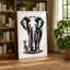 Mother And Calf Minimalist - Print-136626626-136626624