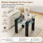 Ensemble de tables basses 3 pièces Myrasol avec 2 tables de bout, plateau de table en verre trempé à 2 niveaux avec tablette de rangement et structure en métal-132994702-132994704