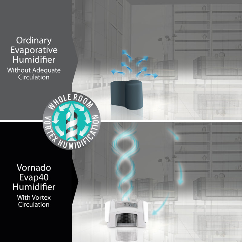 White 4-Gallon Evaporative Humidifier with Humidistat