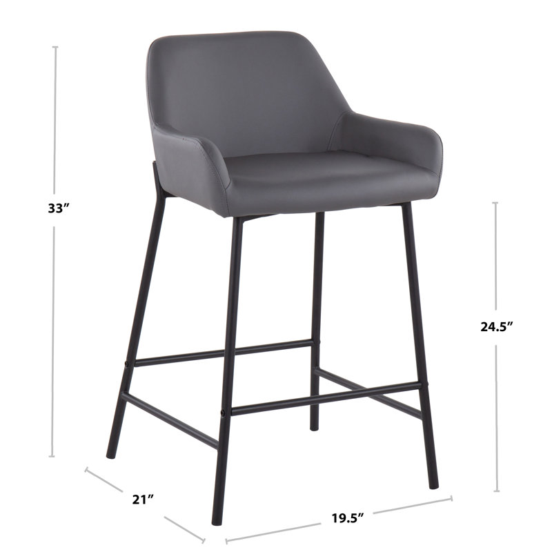 Tabouret de bar et de comptoir Cassiopeia, gris, Tabouret de comptoir (siège d’une hauteur de 24, Noir