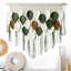 Grande tenture murale en macramé, décoration murale bohème, fausses feuilles et tiges de verdure, décoration murale rustique bohème faite main en feuilles et plumes pour chambre, salon, appartement, mariage, fête (feuille)