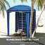 Parasol de plage 5,9 'X - Rayures bleues, housse de protection solaire, murs, évents, sacs de sable, sac de transport portable avec murs et sacs de sable, transport