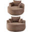 Fauteuil pivotant simple en velours côtelé de 55 po L, fauteuil-lit moderne rotatif à 360 degrés avec coussin de dossier pour le salon et la chambre à coucher-858743724-859750773