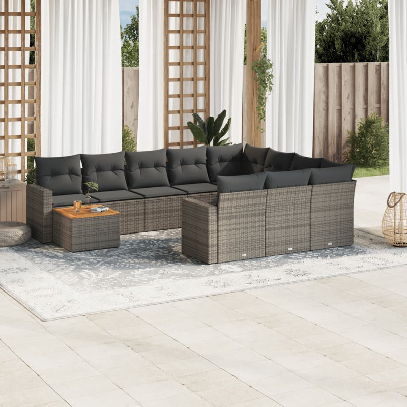 Ensemble de canapé de jardin Vidaxl gris