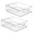 iDesign Plastic Stackable Pantry Bin with Handles - Set of 2 - Clear