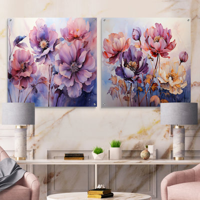 Beauvais - Ensemble de 2 verres muraux abstraits en acrylique