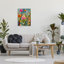 Peinture florale fantaisiste sur bois-93924207