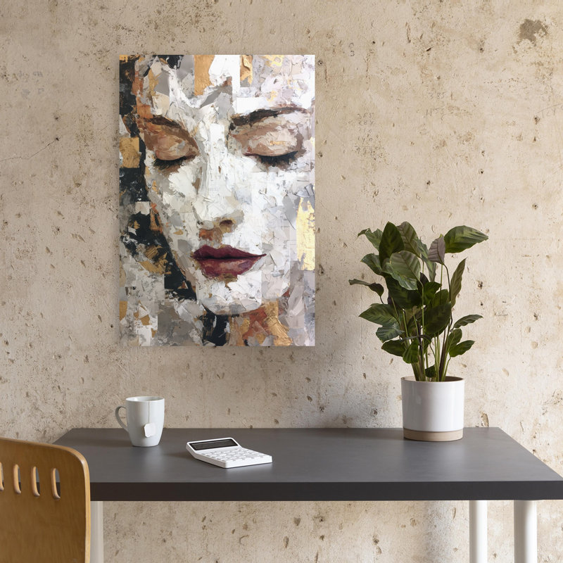 «Beneath The Surface», art mural contemporain contemporain abstrait, 18" H x 12" W