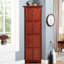 Armoire de coin Cherry avec 8 portes et 4 tablettes de rangement de 72 po