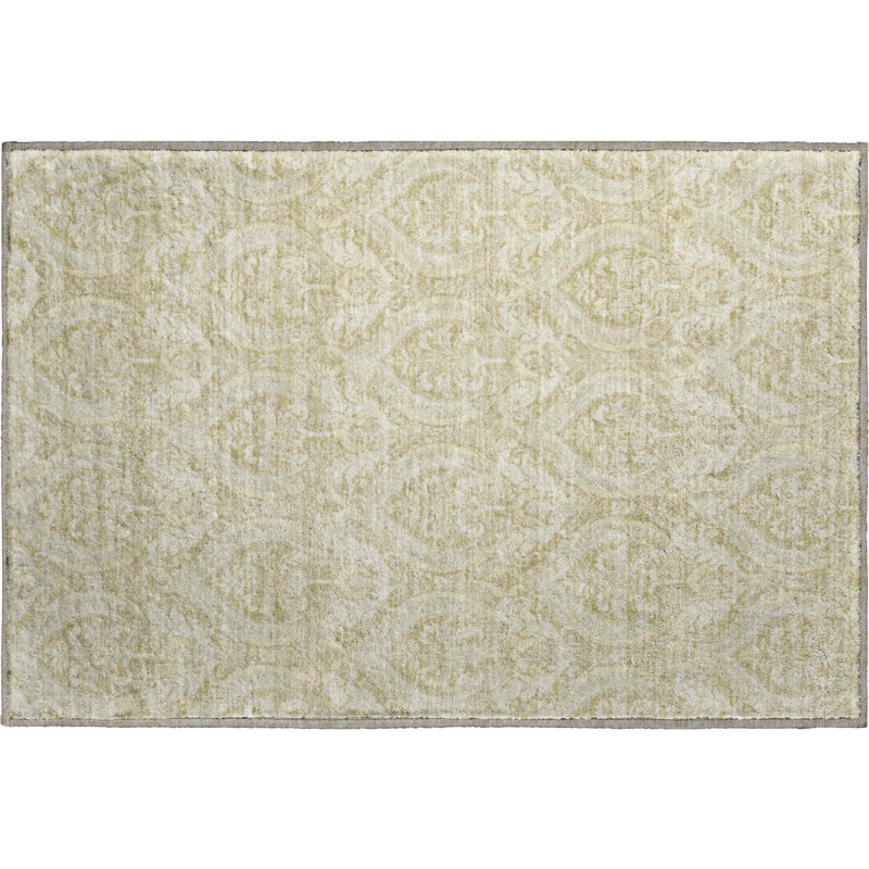 Premium Machine Washable Cerrito AMF572 Beige Rug, Rectangle 1'8" x 2'6"