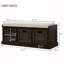 Banc de rangement rustique avec 3 paniers en rotin classiques amovibles, banc d'entrée avec coussin amovible-387797122