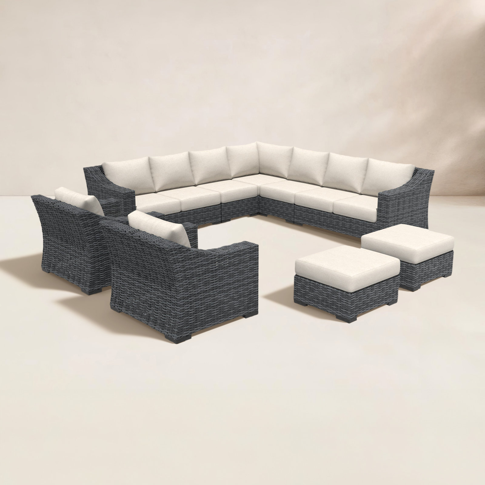Eloisa 11-Person Patio Seating Group, Gray