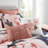 Shanti Blush 100% Cotton Floral 7-Piece King Comforter Set-124884351-124884353