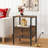 Pake 2 - Drawer 23.6" Tall Iron Nightstand with Storage and Built-In Outlets-75011535