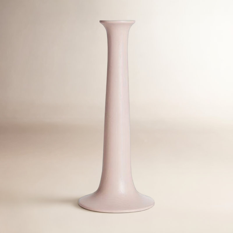 Bougeoir de table simple en bois massif, Rosé, H 5,5 po x l 3,5 po x P 3,5 po