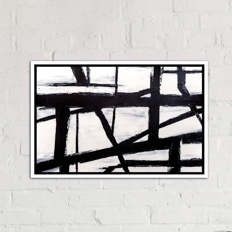 « Building Blocks II » par Nikki Chauhan, reproduction d’art, H 32 po x l 48 po x P 1,5 po, Toile blanche encadrée