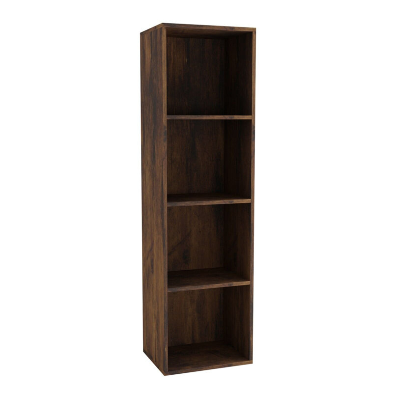 106cm H x 30cm W Solid Wood Standard Bookcase, Rustic Brown