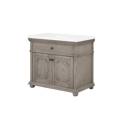 37'' Bathroom Vanity With Engineered Stone Top (7518VB37 + 7722VT37)