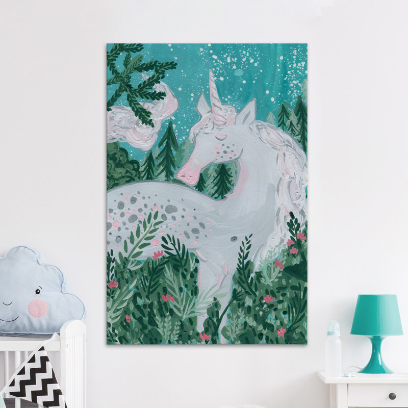 Unicorn At Night - Wrapped Canvas Print, 91cm H x 61cm W x 3.81cm D