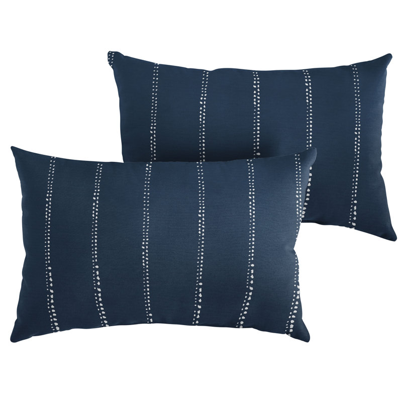 Housse et insert de coussin pour l'extérieur Mason II, Marine, 12 po x 24 po