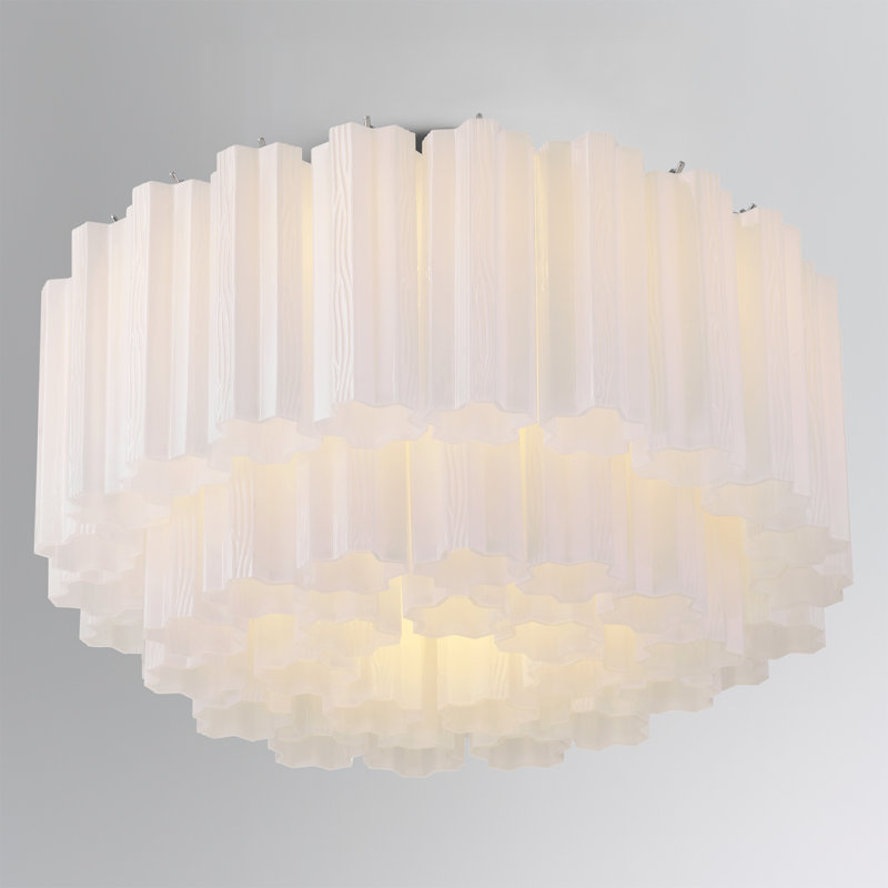 Plafonnier encastré 7 lumières Shaurya, Chrome poli/blanc