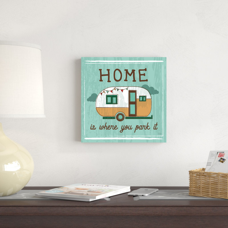 «Comfy Camping VI» par Melissa Averinos - Art textuel sur toile tendue, H 12 po x l 12 po