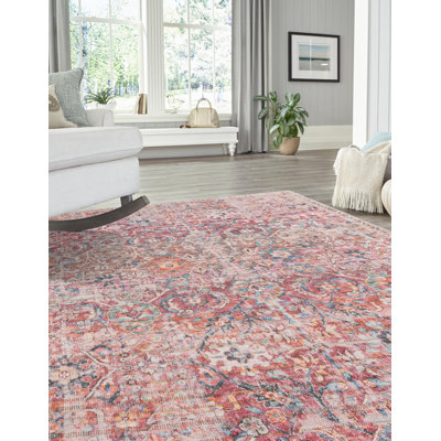 Engelhardt Washable Floral Indoor Rug
