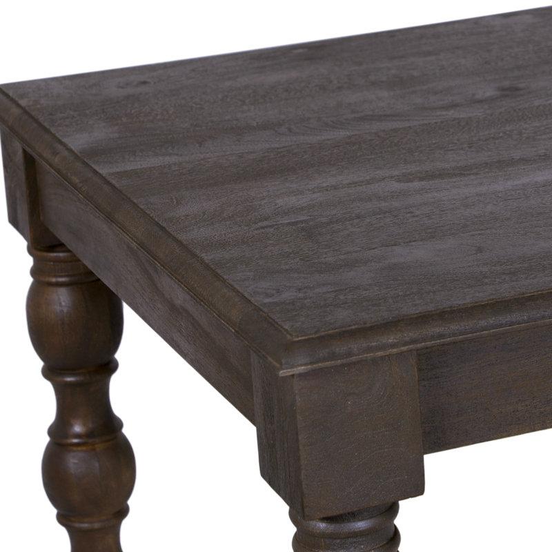 Braydan 3 Piece Solid Wood 84" Dining Set- Coffee Brown, Coffee Brown
