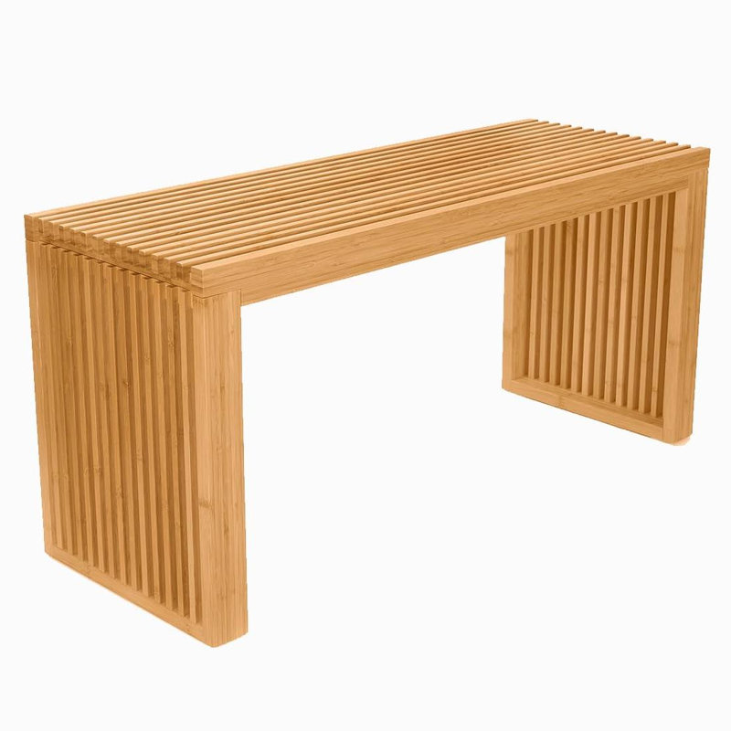 Bamboo Dining Bench, Farmhouse Decor Indoor Kitchen Table Bench(Nature), Nature