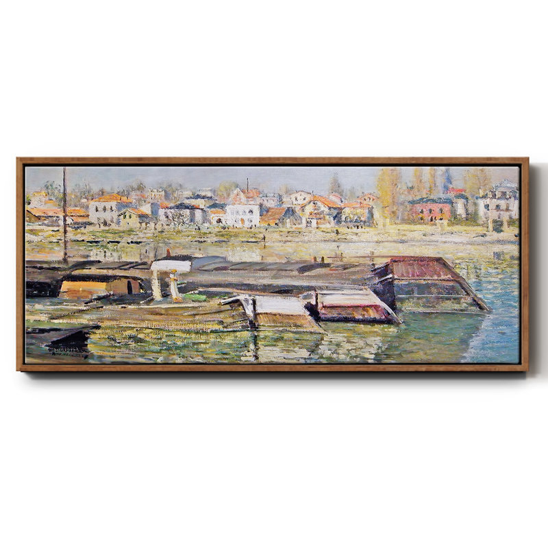 La seine à Asnières, 1873 01, Noyer, H 8 po x l 20 po x P 1,5 po