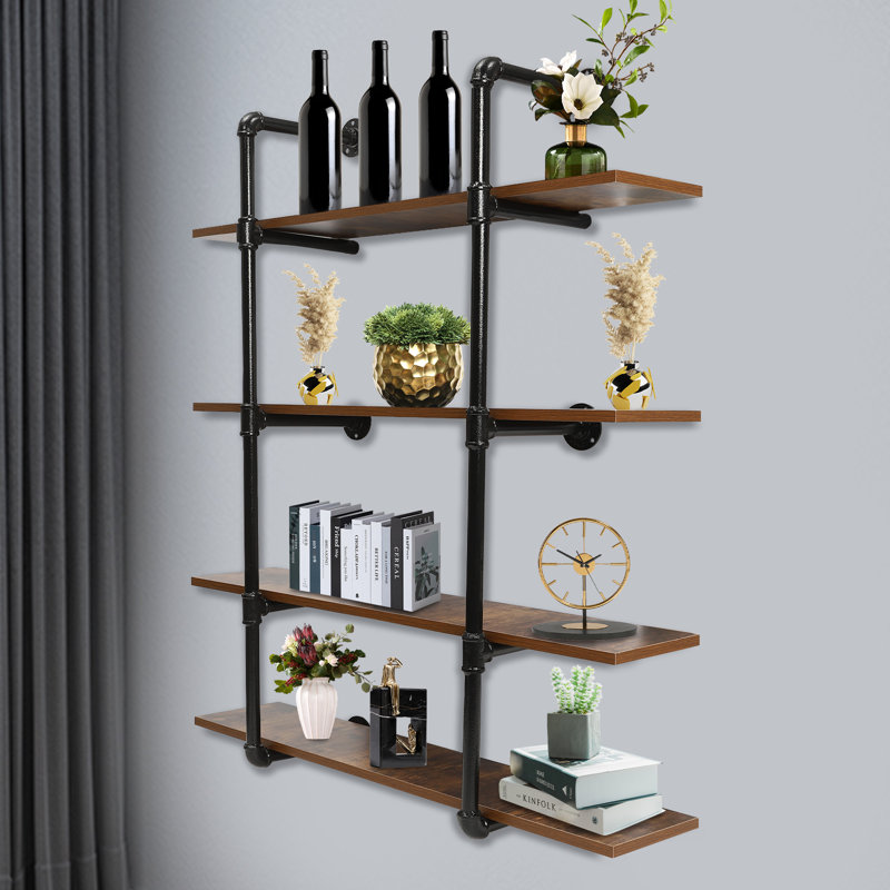 Jacarious 4 Tiered Floating Shelf, 43.2" H x 36" W x 9.8" D
