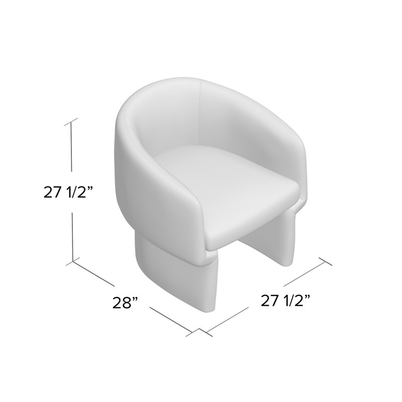 Fauteuil demi-tonneau l 27,5 po, Blanc
