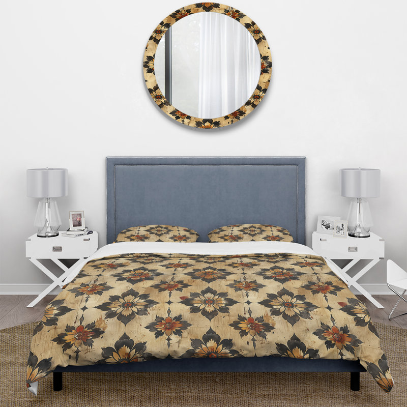 Ensemble de housse de couette Brown Rustic Elegant Charm I - Country, Housse de couette simple + 2 taies décoratives st