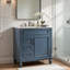Meuble-lavabo avec lavabo en céramique, tiroirs et tablette Castor, bleu, 30 po-124811867