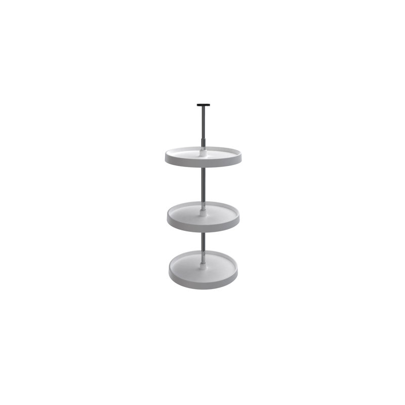 Value Line Polymer Full-Circle 3-Shelf Lazy Susans For 39" To 42" H Corner Wall Cabinets, White, 38"H x 18"W x 18"D
