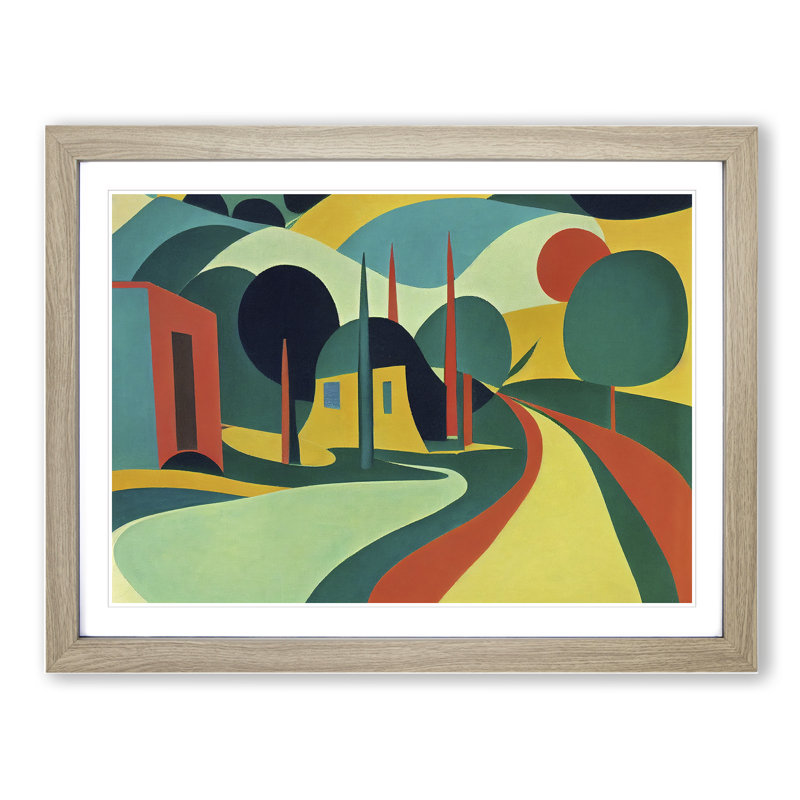 Pop Meadow Landscape - Framed Print