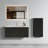 36" Floating Bathroom Vanity - Striped Brushed Black Oak, Ceramic Sink, Pre-Assembled Modern Functional Addition-106246736-106246737
